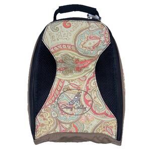 Womens Y2K‎ Sassy Caddy Golf Shoe Sports Multifunction Tote Bag Paisley Print